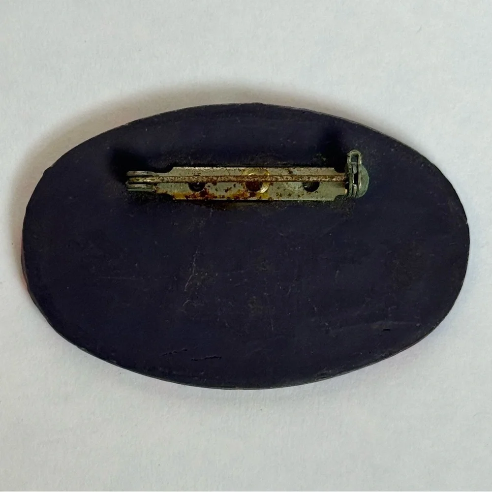 Bold Vintage 80s Abstract Polymer Clay Statement Brooch Pin